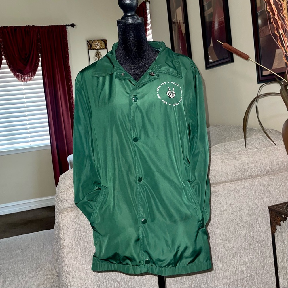 Green Coach Jacket with Logo
